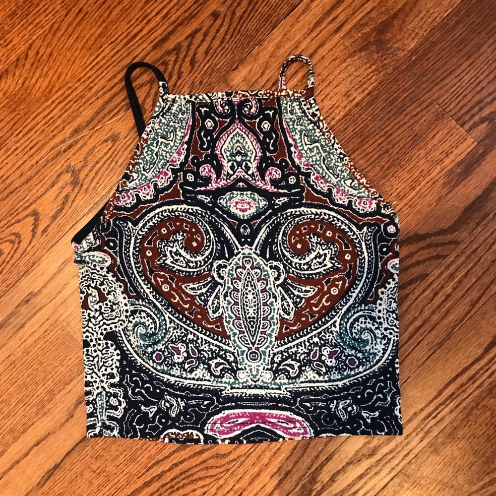 Tribal print crop top